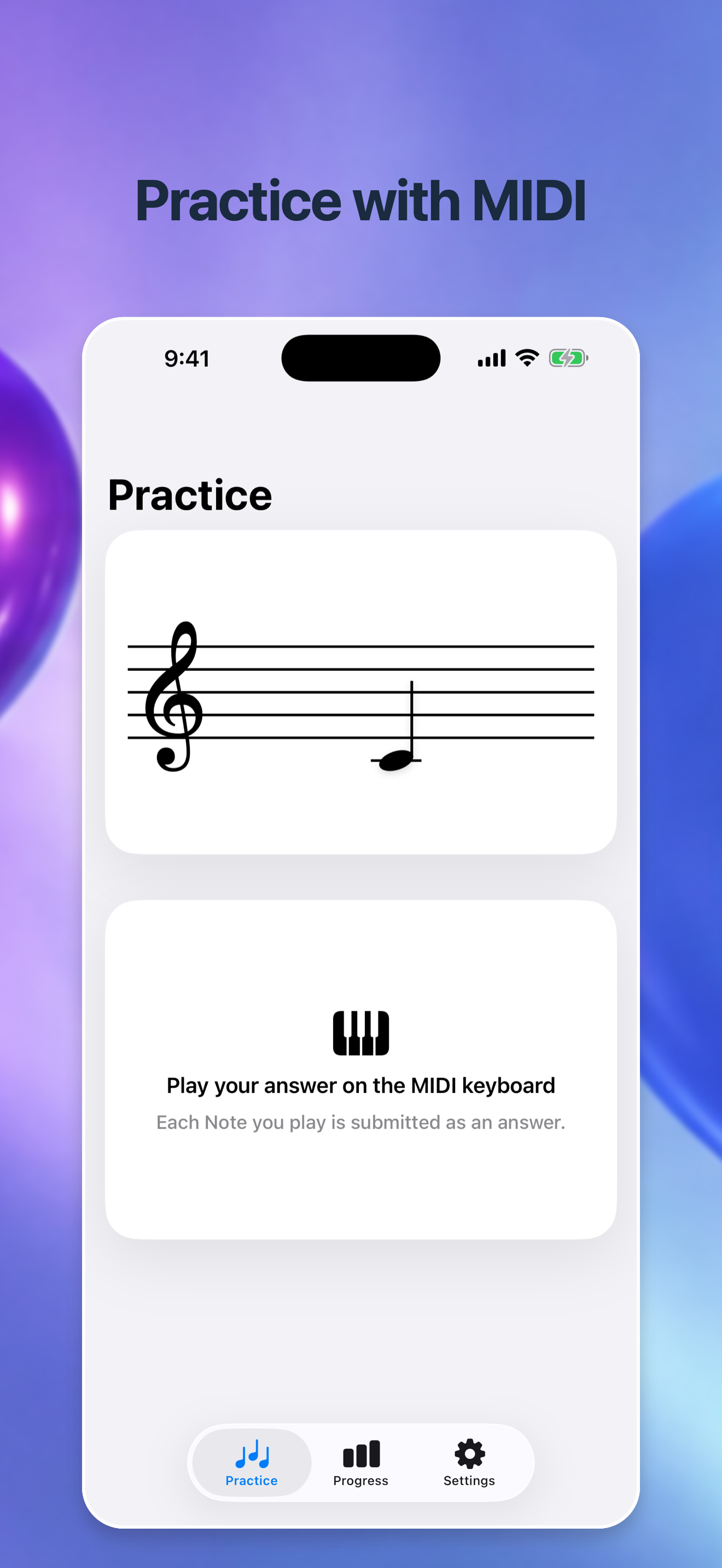 MIDI answer screen